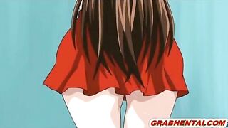 Cheerleader hentai sucks bigcock in anime