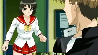 Busty hentai schoolgirl gets fingering and fucking her wetpussy, anime