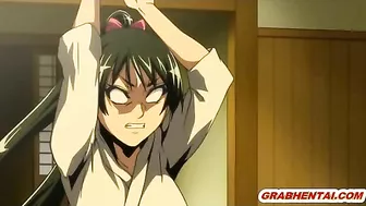 Japanese Busty Hentai Gets Squeezed and Licked