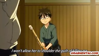 Japanese Busty Hentai Gets Squeezed and Licked