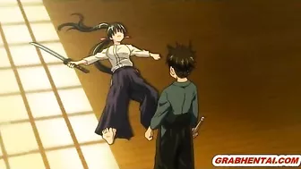 Japanese Busty Hentai Gets Squeezed and Licked