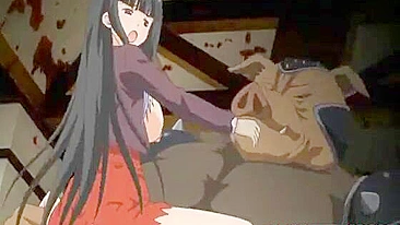 Cute Coed Hentai Fucked by Pig Monster