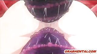 Redhead hentai bigboobs fucked by tentacles and worms, anime