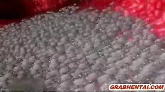 Redhead hentai bigboobs fucked by tentacles and worms, anime