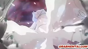 Redhead hentai bigboobs fucked by tentacles and worms, anime