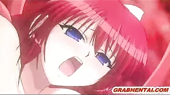 Redhead hentai bigboobs fucked by tentacles and worms, anime