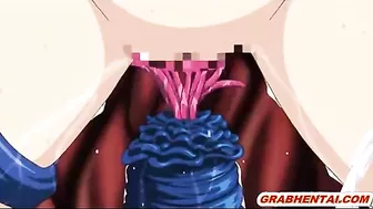 Coed Gets Electrifying Shocks from Tentacle Sex in Hentai Anime