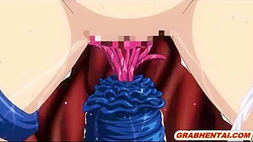 Coed Gets Electrifying Shocks from Tentacle Sex in Hentai Anime