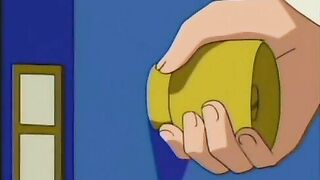 Bondage hentai with bigtits gets dildoed wetpussy, anime