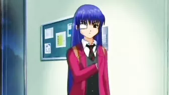 Bondage hentai with bigtits gets dildoed wetpussy, anime