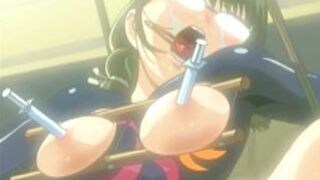 Hentai Porn Video - Roped with Clothespins on Her Tongue Gets Pumped