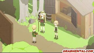 Elf hard fucked in the forest by bigcock, cute anime hentai