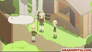 Elf hard fucked in the forest by bigcock, cute anime hentai