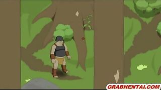 Elf hard fucked in the forest by bigcock, cute anime hentai