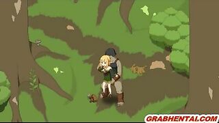 Elf hard fucked in the forest by bigcock, cute anime hentai
