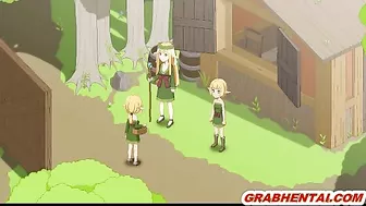 Elf hard fucked in the forest by bigcock, cute anime hentai