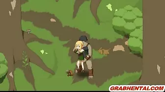 Elf hard fucked in the forest by bigcock, cute anime hentai