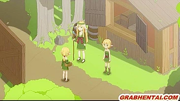 Elf hard fucked in the forest by bigcock, cute anime hentai