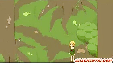 Elf hard fucked in the forest by bigcock, cute anime hentai