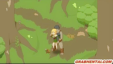 Elf hard fucked in the forest by bigcock, cute anime hentai