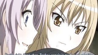 Japanese Big Boob Lesbian Foursome Fucked in Hentai Anime Virgin Maid