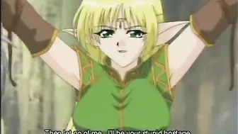 Bondage hentai Elf with bigboobs gets fingered and poked, anime, bondage, hentai, elf, roped, bigboobs, tied