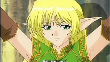 Bondage hentai Elf with bigboobs gets fingered and poked, anime, bondage, hentai, elf, roped, bigboobs, tied