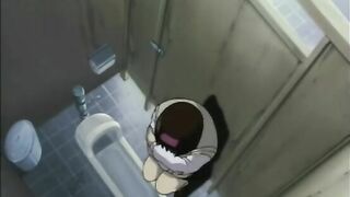 Cute hentai gets fingered and pussy fucked by bandit in the toilet