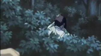 Cute hentai gets fingered and pussy fucked by bandit in the toilet