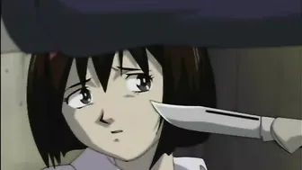 Cute hentai gets fingered and pussy fucked by bandit in the toilet