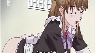 Cute Hentai Maid Gets Used by her Master - Blowjob and more!