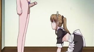 Cute Hentai Maid Gets Used by her Master - Blowjob and more!