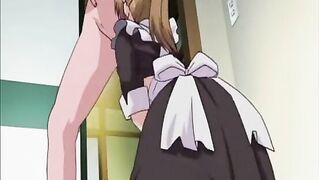 Cute Hentai Maid Gets Used by her Master - Blowjob and more!