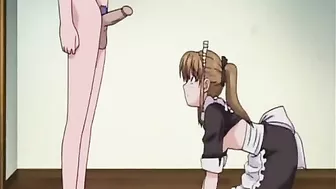 Cute Hentai Maid Gets Used by her Master - Blowjob and more!