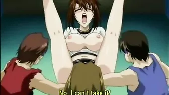 Bondage hentai with big tits gets shoved hands into her wet pussy and anal, anime, bondage, hentai, big tits, shoved, hands