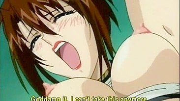 Bondage hentai with big tits gets shoved hands into her wet pussy and anal, anime, bondage, hentai, big tits, shoved, hands