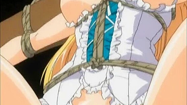 Tied Up Hentai Gets Shoved Dildo Into Her WetPussy - Anime Bondage