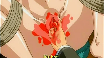 Bondage hentai gets vacuum her bigboobs and clitoris