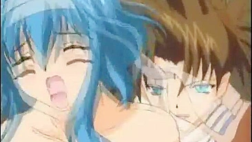 Chained hentai with pierced her tits gets ass injection and DP, Anime, Chained, Hentai, Pierced, Tits, Ass