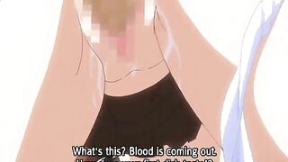 Bigboobs hentai coed schoolgirl wetpussy poking and creampie, anime