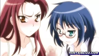 Busty hentai threesome - Hot fucking and cumshots with anime babes