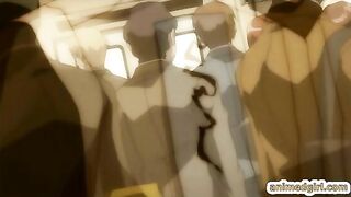 Hentai coed sucking stiff cock and swallowing cum in the train