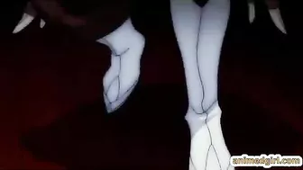 Hentai coed sucking stiff cock and swallowing cum in the train