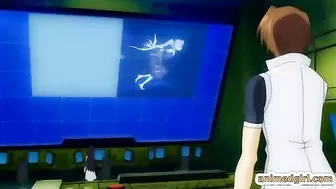 Hentai coed sucking stiff cock and swallowing cum in the train