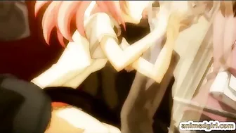 Hentai coed sucking stiff cock and swallowing cum in the train