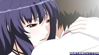 Busty hentai gets squeezed her big tits and hot wet pussy fucked, Anime