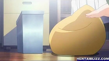 Busty hentai gets squeezed her big tits and hot wet pussy fucked, Anime