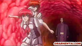 Roped hentai coeds get squeezed and bound for maximum pleasure