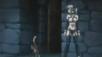 Hentai Girl Caught by Monster Tentacles for Hard Fucking Threesome