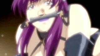 Busty hentai maid with muzzle gets whipped and dildoed ass and pussy, Anime,  Busty